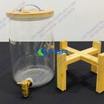 Bình thủy tinh chân gỗ đựng nước trái cây ASIA031-8L