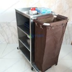 Xe làm buồng phòng inox ba tầng túi đơn
