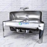 Nồi hâm buffet chữ nhật chân cao 2 ngăn