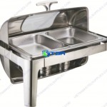 Nồi hâm buffet chữ nhật chân cao 2 ngăn