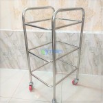 Xe đẩy vệ sinh thu dọn bàn ăn nhà hàng khách sạn
