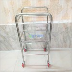 Xe đẩy vệ sinh thu dọn bàn ăn nhà hàng khách sạn