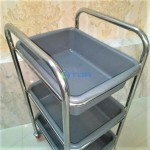 Xe đẩy vệ sinh thu dọn bàn ăn nhà hàng khách sạn