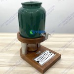 Bình gốm sứ 10L chân gỗ hâm nóng trà - sữa - cafe