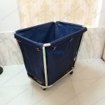 Xe đẩy vệ sinh thu gom đồ vải tiệm giặt ủi