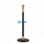 Cột chắn phân làn màu đen đầu tròn viền inox