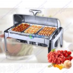 Nồi hâm buffet chữ nhật chân cao 3 ngăn