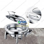 Nồi hâm buffet tròn nắp kính thủy lực ASIA818-6L