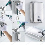 Bình inox đựng nước rửa tay sát khuẩn treo tường