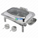 Nồi hâm Buffet chữ nhật nắp kính cao cấp ASIA102PC-2N