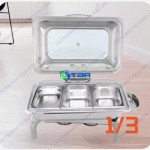 Nồi hâm buffet chữ nhật nắp kính cao cấp ASIA102PC-3N