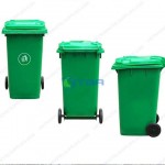Thùng rác nhựa đặt công cộng màu xanh 240L