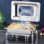Nồi hâm Buffet chữ nhật nắp kính cao cấp ASIA102PC-2N