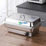 Nồi hâm nóng thức ăn buffet chữ nhật  dùng điện 3 ngăn