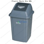 Thùng rác nhựa HDPE nắp lật màu xám 60L