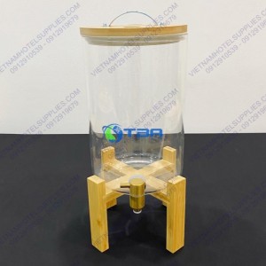 Bình thủy tinh chân gỗ đựng nước trái cây ASIA031-8L