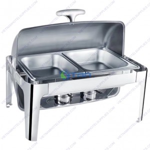 Nồi hâm buffet chữ nhật chân cao 2 ngăn