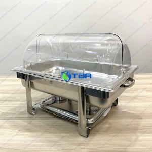 Nồi hâm buffet chữ nhật nắp kính ASIA833PC-1N