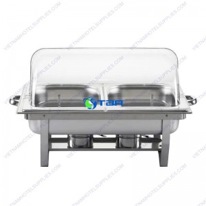 Nồi hâm buffet chữ nhật nắp kính ASIA833PC-2N