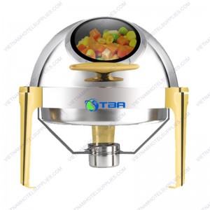 Nồi hâm buffet tròn chân vàng nắp kính ASIA6052GPC