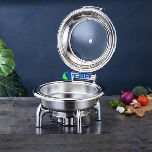 Nồi hâm buffet tròn nắp kính thủy lực ASIA818-4.5L
