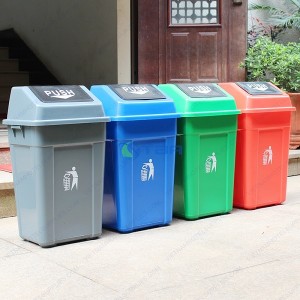 Thùng rác nhựa đặt công cộng nắp lật