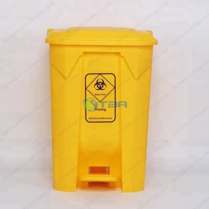 Thùng rác y tế nhựa bệnh viện màu vàng 87L