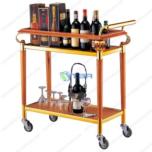 Xe đẩy phục vụ rượu trà bằng gỗ cao cấp A066