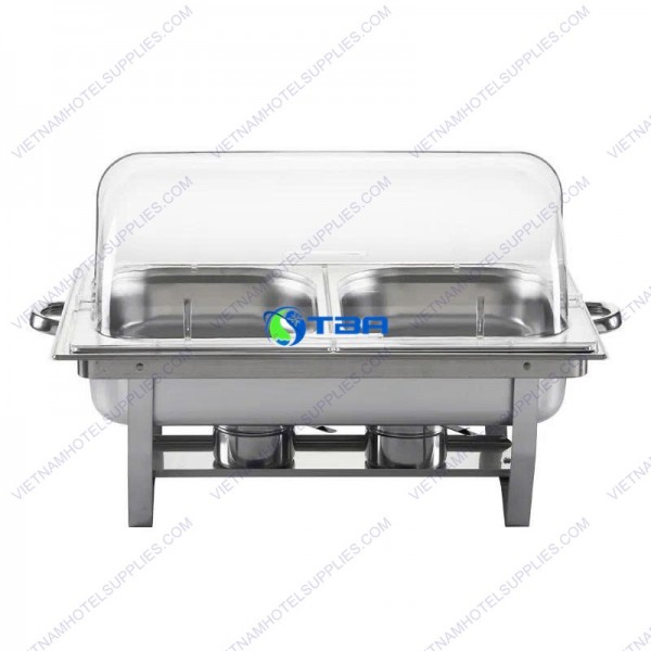 Nồi hâm buffet chữ nhật nắp kính ASIA833PC-2N 