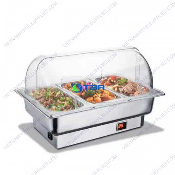 Nồi hâm nóng thức ăn dùng điện nắp PC trong 3 ngăn 