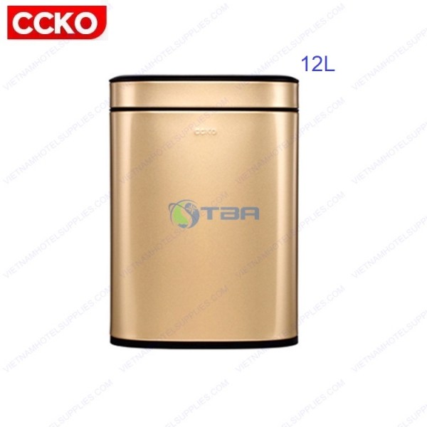 Thùng rác chữ nhật CCKO màu vàng 12L #CK9906-12T 