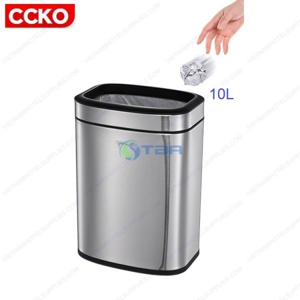 Thùng rác inox chữ nhật 2 lớp CCKO 10L #CK9906-10 