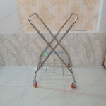 Xe thu gom đồ giặt là gấp được khung inox chữ X 