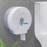 Hộp giấy vệ sinh cuộn tròn bằng nhựa màu trắng