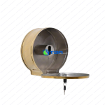 Hộp đựng giấy vệ sinh cuộn tròn lớn inox vàng Asia