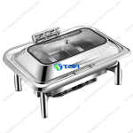 Nồi hâm buffet chữ nhật nắp kính cao cấp ASIA102PC-3N