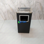 Thùng rác gạt tàn chữ nhật màu đen V300B