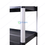 Xe đẩy thức ăn 3 tầng nhựa màu đen A400B