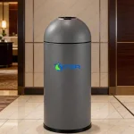 Thùng rác hình đạn trụ tròn màu xám ASIA-350GR