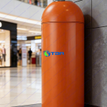 Thùng rác inox hình đạn trụ tròn ASIA-A350