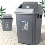 Thùng Rác Nhựa Xám 100L Nhà Bếp Nắp Lật ASIA-NL100