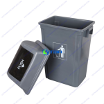 Thùng rác nhựa 60L màu xám nắp lật ASIA-NL60