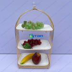 Kệ trưng bày thức ăn lồng chim inox 3 tầng ASIA03BG