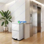 Thùng rác inox đạp chân cỡ lớn màu trắng ASIA50LT