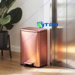 Thùng rác inox vàng hồng đạp chân cỡ lớn ASIA50LVH