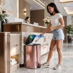 Thùng rác inox đạp chân vàng hồng ASIA50LVH