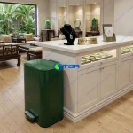Thùng rác inox đạp chân cỡ lớn xanh lá ASIA50LXL
