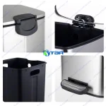 Thùng rác inox vuông đạp chân ASIA6L-TRDC