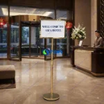Bảng menu thông tin inox vàng 2 mặt khổ A4 ngang