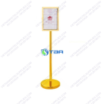 Bảng menu thông tin inox vàng 2 mặt khổ A4 đứng